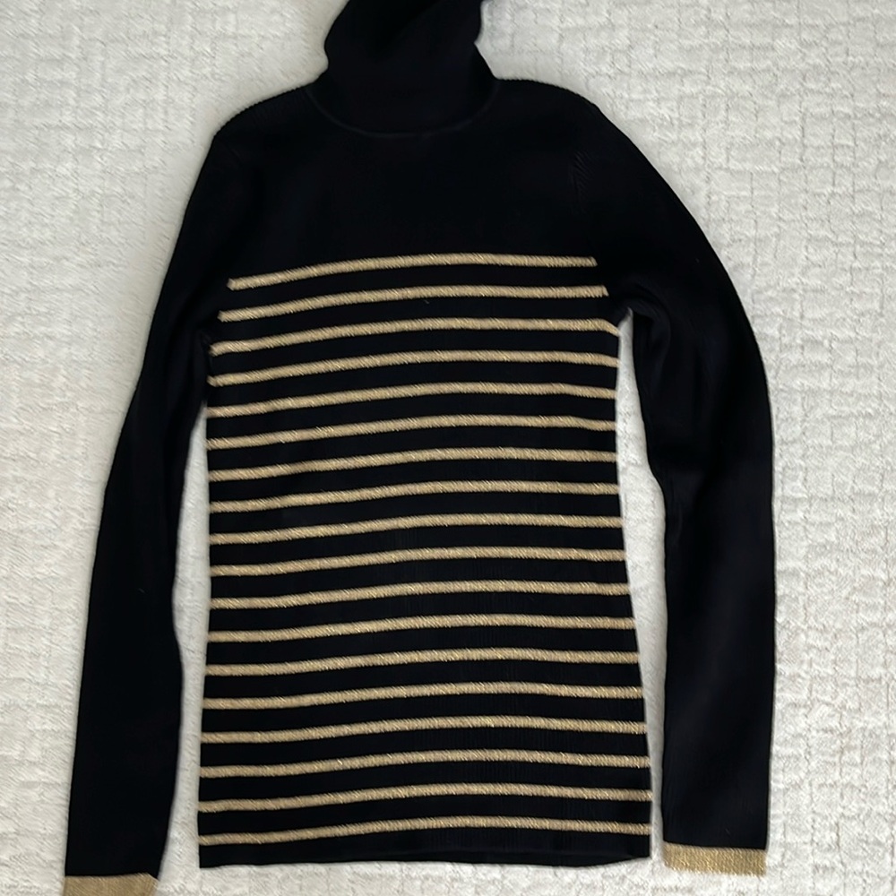 RALPH LAUREN blk gold strip never worn took tags off too quickly